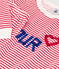 Children's Unisex Striped Velour Pyjamas MARSHMALLOW red/CORRIDA white