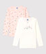 Girls' Princess Print Long-Sleeved Cotton T-Shirts - 2-Pack