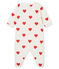 Baby Girls' Fleece Sleepsuit MARSHMALLOW white/TERKUIT red