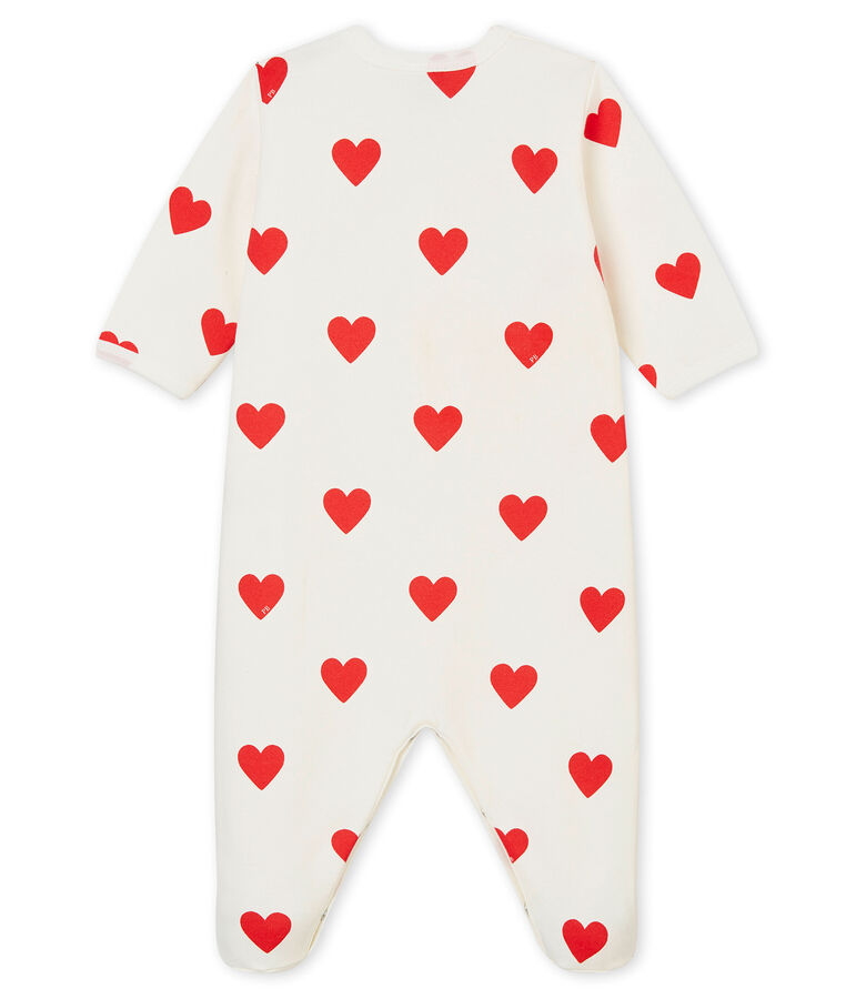 Baby Girls' Fleece Sleepsuit white/red