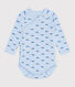 Babies' long-sleeved wrapover cotton bodysuit