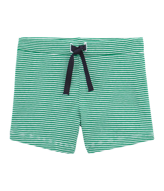 Baby boys' striped shorts green/white
