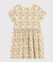 Girl's Short-sleeved Printed Cotton Dress AVALANCHE white/MULTICO