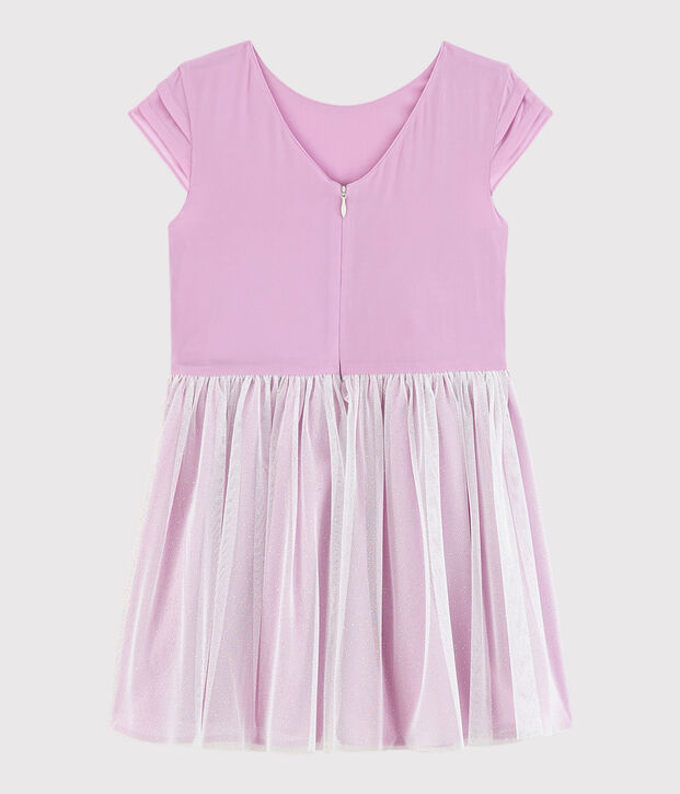 Girls' Cr&ecirc;pe and Tulle Formal Dress pink
