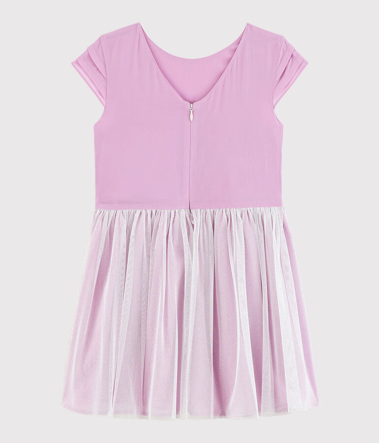 Girls' Cr&ecirc;pe and Tulle Formal Dress pink