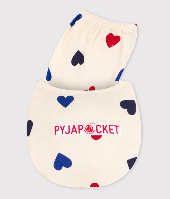 Girls' Heart Patterned Cotton Short Pyjamas AVALANCHE white/MULTICO