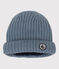 Babies' Knit Hat with Recycled Fleece Lining ROVER blue
