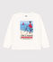 Girls' Long-sleeved Cotton T-Shirt MARSHMALLOW white