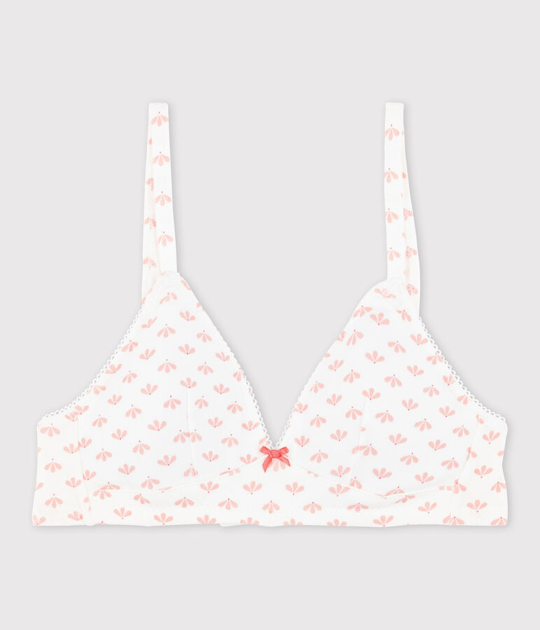 Girl&rsquo;s print padded bandeau bra white/pink/multicolor