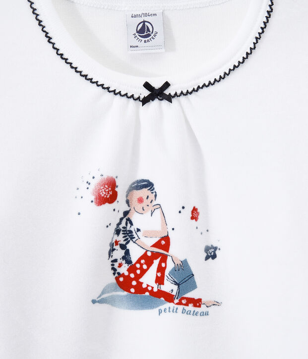 Girl's velour pyjamas blue/white