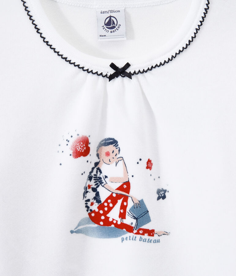 Girl's velour pyjamas blue/white