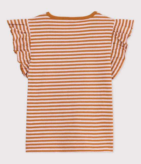 Girls' Striped Cotton T-Shirt TOAST /DOLL