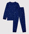 Unisex Snowflake Wool/Cotton Jacquard Pyjamas MEDIEVAL blue/MARSHMALLOW white