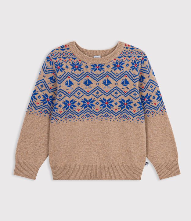 Children's wool and cotton jacquard jumper multicolor/multicolor