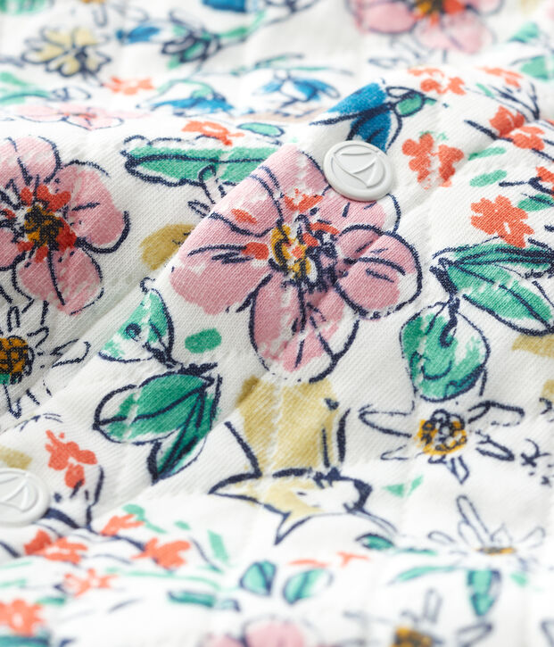 Babies' Quilted Cardigan white/multicolor