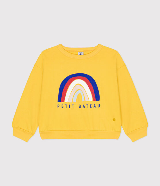  Girls' Lightweight Fleece Sweatshirt NECTAR yellow