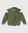 Children's varsity-style cotton jacket OLIVINE green/MILK