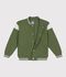 Children's varsity-style cotton jacket green/ecru