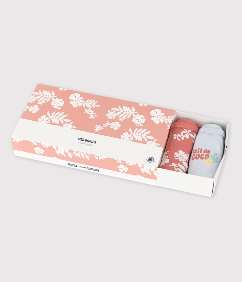 Babies' Hawaiian Themed Cotton Bodysuits with Straps - 5-Pack multicolor