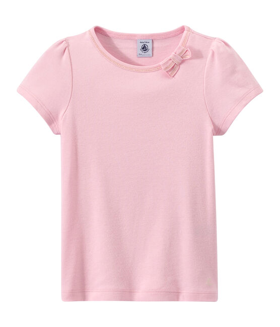 Girl's T-shirt with a little bow BABYLONE pink
