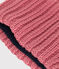 Babies' fleece-lined knitted snood ROSEWOOD pink