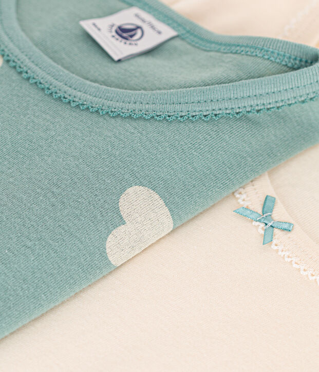 Children's Short-Sleeved Cotton Heart T-shirts - 2-Pack multicolor