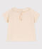 Babies' Short-Sleeved Cotton Gauze Blouse AVALANCHE Ecru