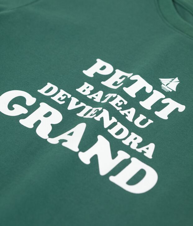 Children's short-sleeved printed T-shirt green