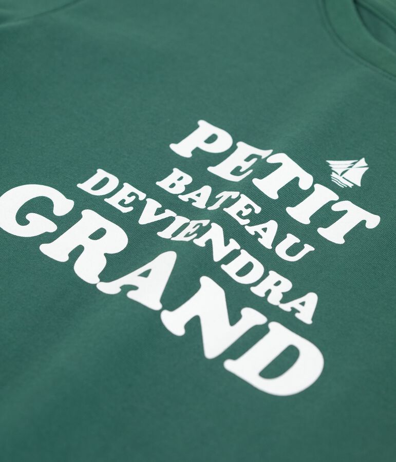 Children's short-sleeved printed T-shirt green