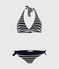 Women's Two-Piece Stripy Swimsuit SMOKING blue/MARSHMALLOW white