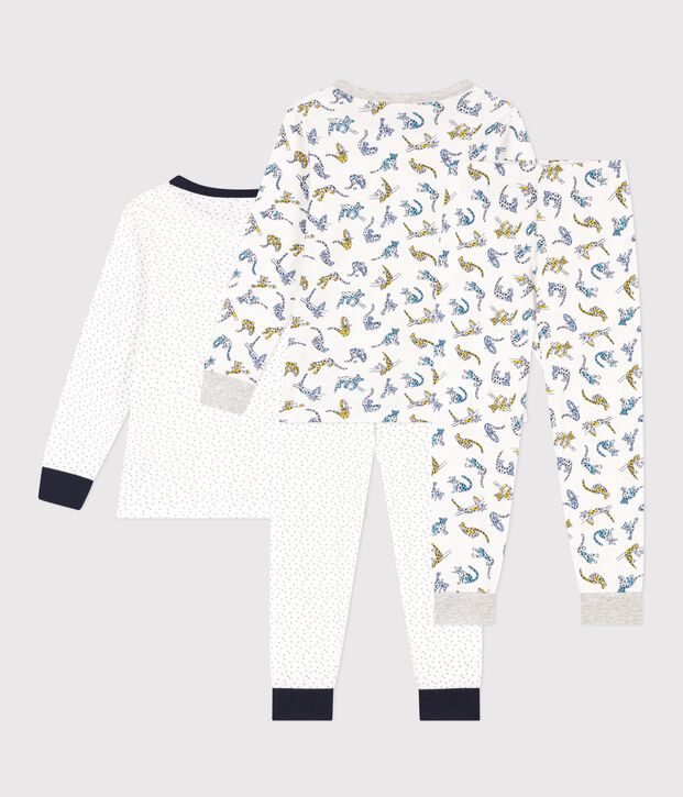 Children's Unisex Star and Feline Cotton Pyjamas 2-Pack multicolor