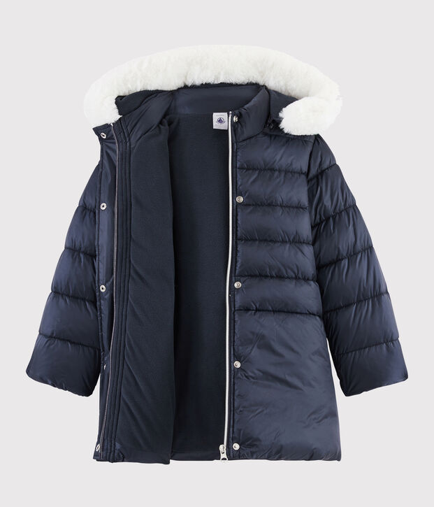 Girls' puffer jacket blue