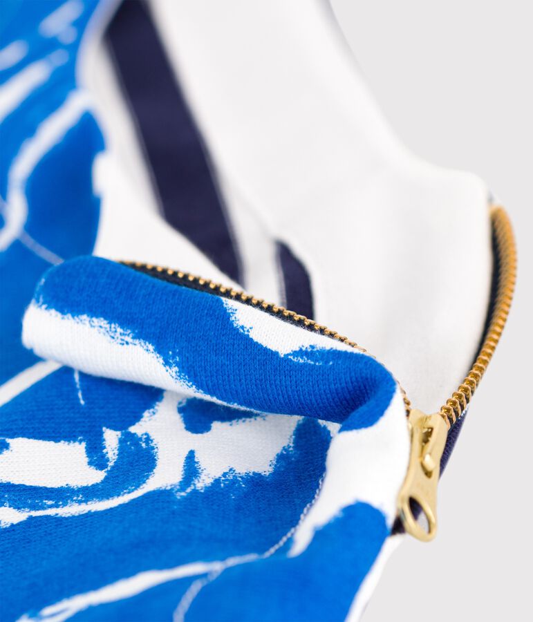 Hy&egrave;res edition women's Breton top ECUME white/BLEU blue