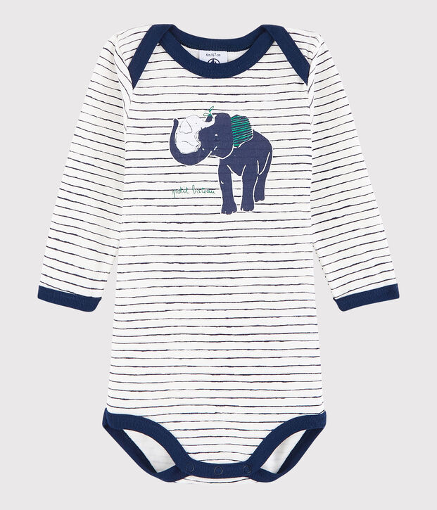 Unisex Babies' Long-Sleeved Bodysuit white/blue