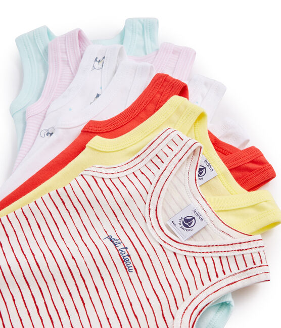 Surprise pack of 7 sleeveless bodysuits for baby boys variante 1