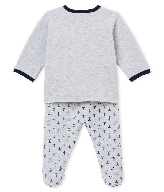 Baby boy's pyjamas POUSSIERE grey/MULTICO white