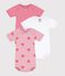 Pack of babies' short-sleeved heart print cotton bodies variante 1