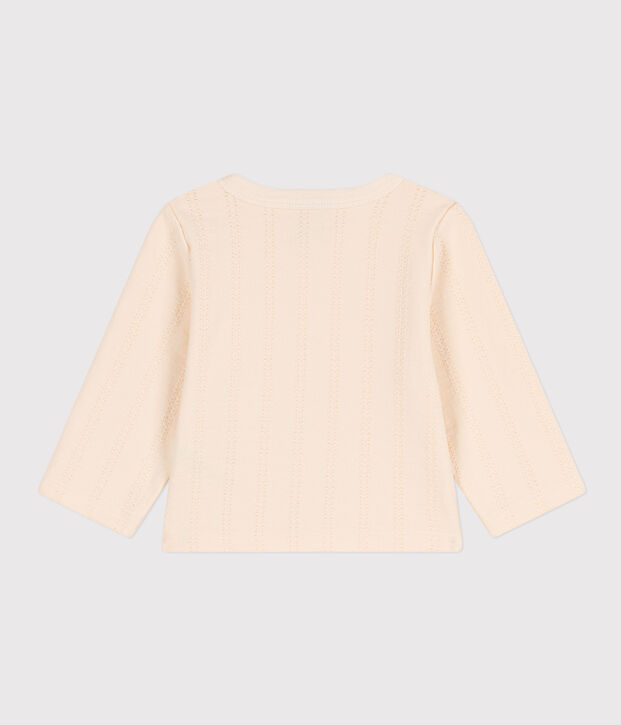 Babies' Fancy Stitch Jersey Cardigan Ecru