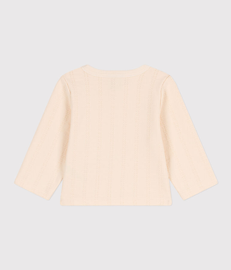 Babies' Fancy Stitch Jersey Cardigan Ecru
