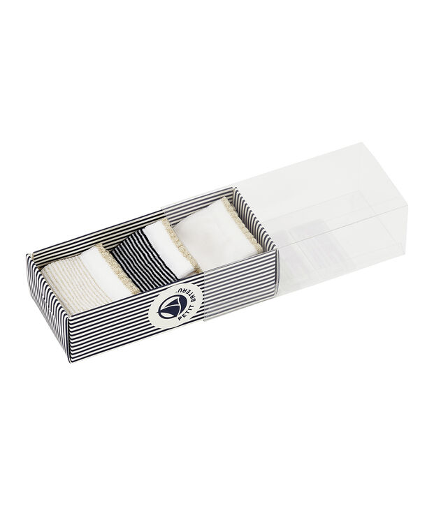 Set of 3 pairs of girl's socks white