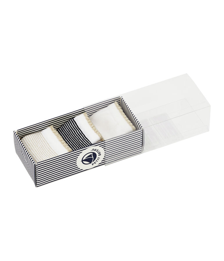 Set of 3 pairs of girl's socks white