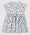 Baby Girls' Short-Sleeved Poplin Dress MARSHMALLOW white/MULTICO white