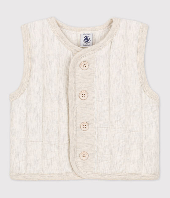 Babies' Unisex Quilted Tube Knit Bodywarmer MONTELIMAR CHINE beige