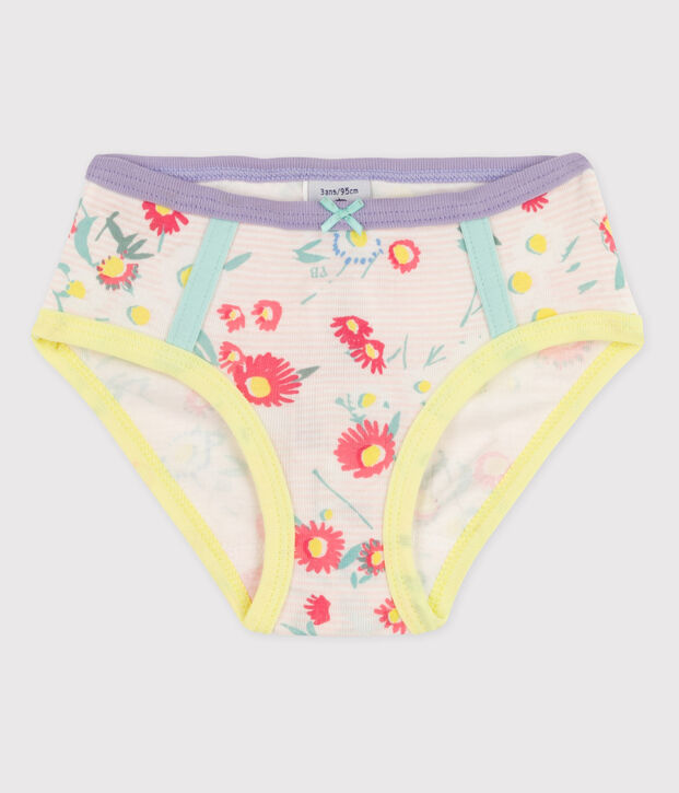 Girls' Cotton Briefs white/multicolor
