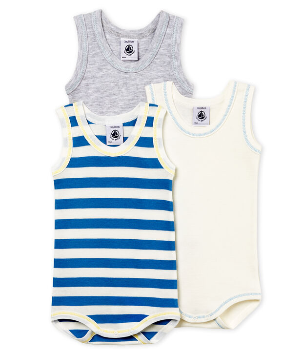 Baby Boys' Sleeveless Bodysuit - Set of 3 multicolor