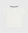 Babies' short-sleeved plain cotton polo shirt MARSHMALLOW white