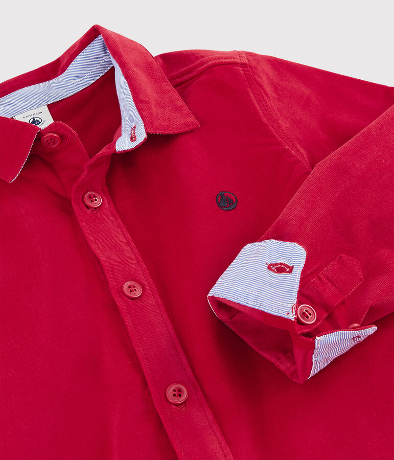 Boys' Velvet Shirt red