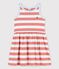 Girls' Sleeveless Stripy Cotton Dress PAPAYE pink/MARSHMALLOW