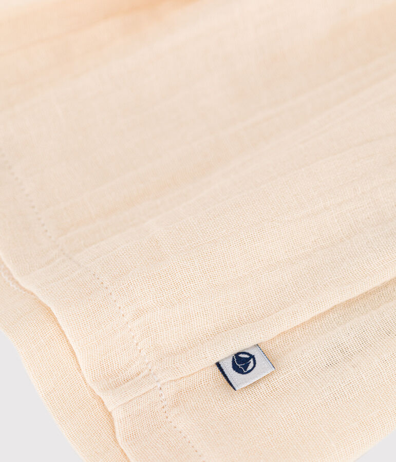 Babies' Long-Sleeved Dual Material Dress Ecru