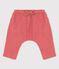Babies' Plain Organic Cotton Gauze Harem Pants PAPAYE pink